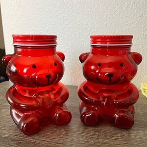 Red Teddy bear jars